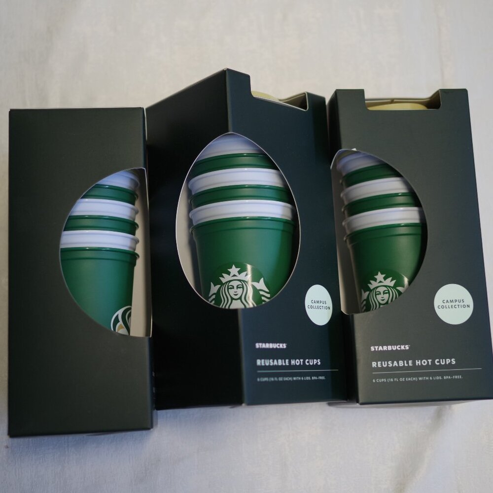 STARBUCKS REUSABLE HOT CUPS CAMPUS COLLECTION SACRAMENTO COFFEE